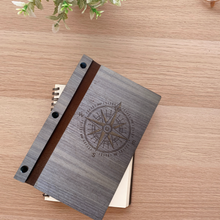 Load image into Gallery viewer, Leather Bound Wooden Journal
